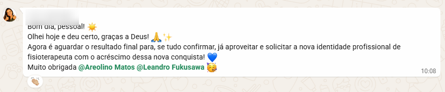 Depoimento de aluno aprovado 1