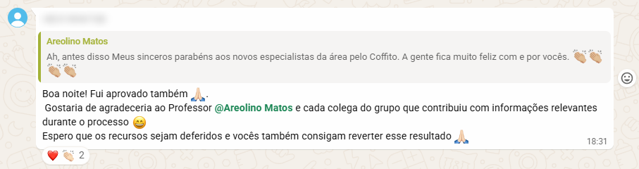 Depoimento de aluno aprovado 5